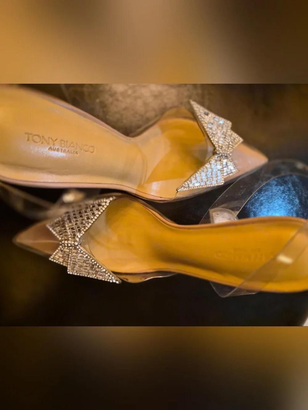 Tony Bianco Clear PVC Slingback Heel with Crystal Star Accent